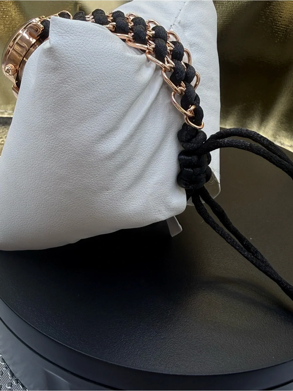 Invicta Rose Gold and Black Women's Chain Braided Bracelet Watch